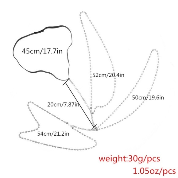 Silver Rhinestone Layered Thigh Chain Body Jewelry - Picture 4 of 7